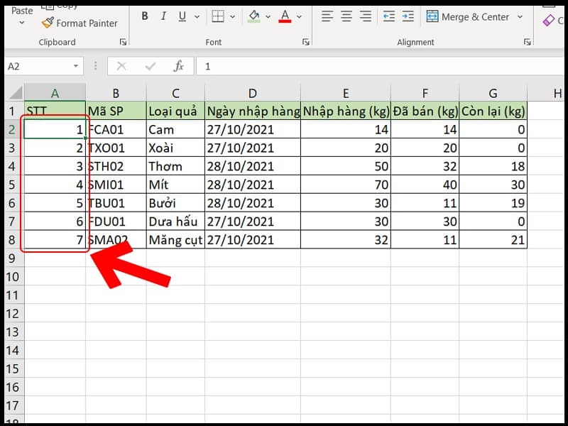 Cách đánh số thứ tự trong Excel với Auto fill