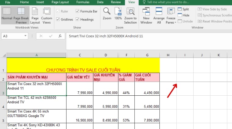 Mẹo cố định nhiều hàng trong Excel