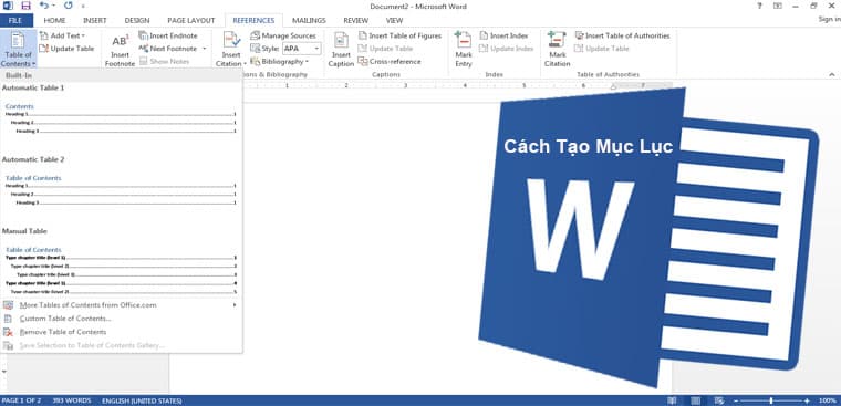 Cách tạo mục lục trong Word 2010, 2013, 2016 và 2019 nhanh nhất