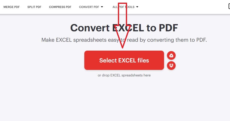 Nhấn vào nút "Select Excel file"