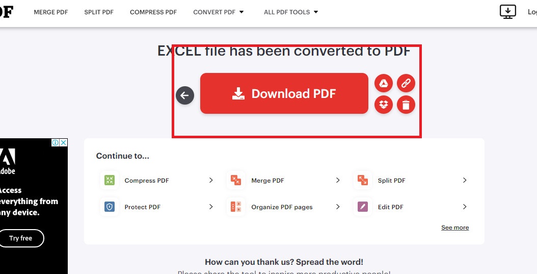 Chuyển file Excel sang PDF nhanh chóng Với PDF Convert