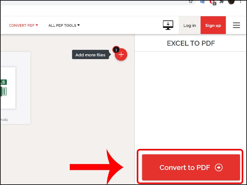 Nhấp vào nút "Convert PDF" màu cam