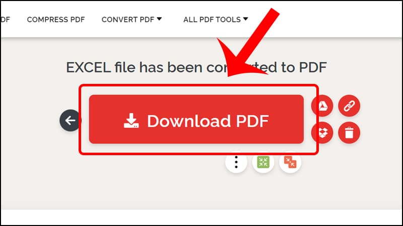 Dùng ilovepdf để chuyển từ Excel sang PDF