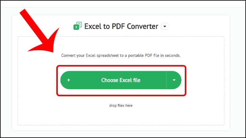 Nhấn vào nút "Choose Excel file"