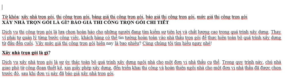 Chọn vị trí đặt mục lục