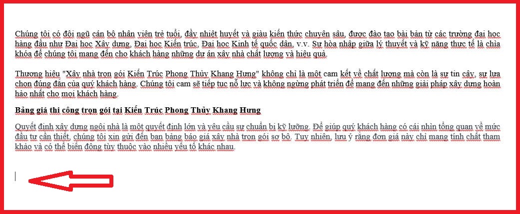 Cách xóa trang trong word bằng phím Delete