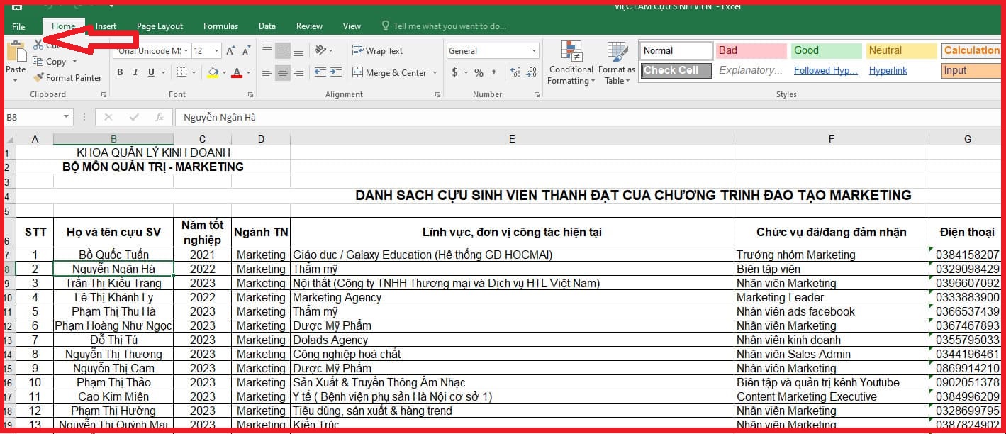 Chọn tab File