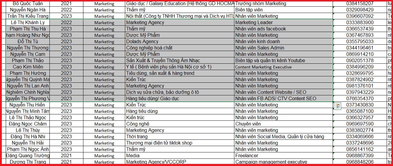 Cách thêm dòng trong Excel với nhiều dòng cùng lúc