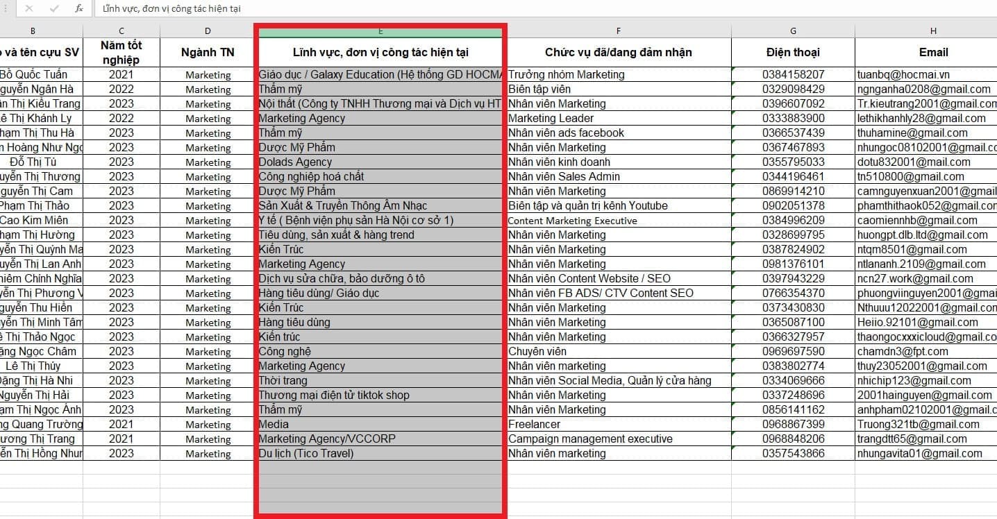 Lựa chọn cột muốn cố định