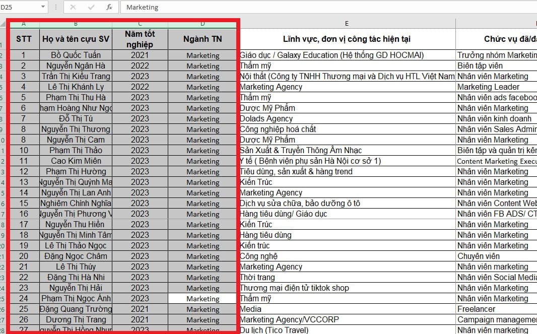 Cách hủy cố định cột trong file Excel