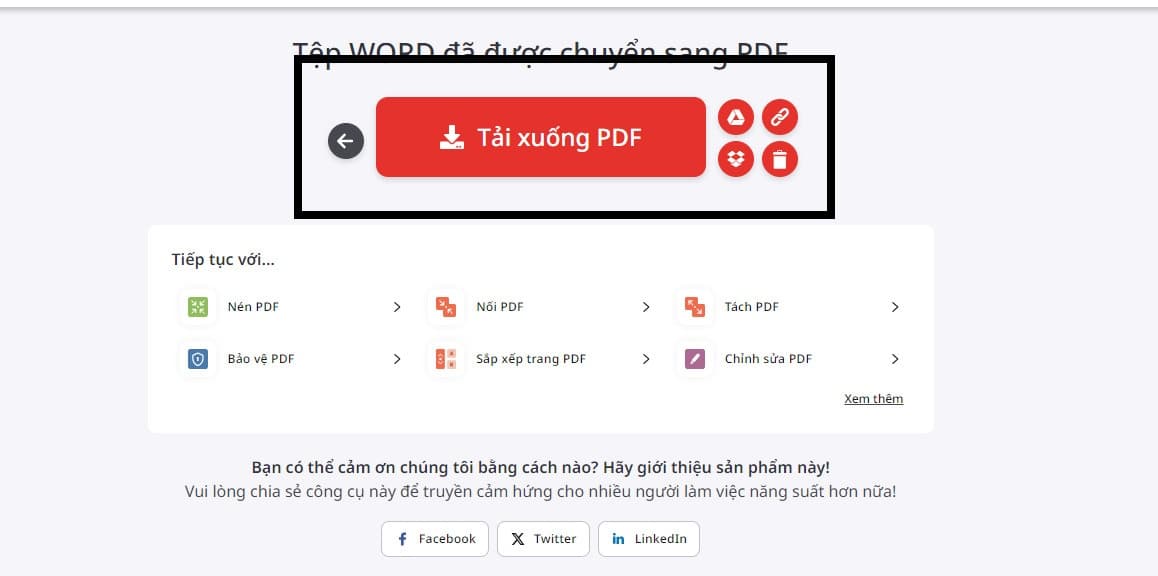 Cách chuyển file word sang PDF với iLovePDF