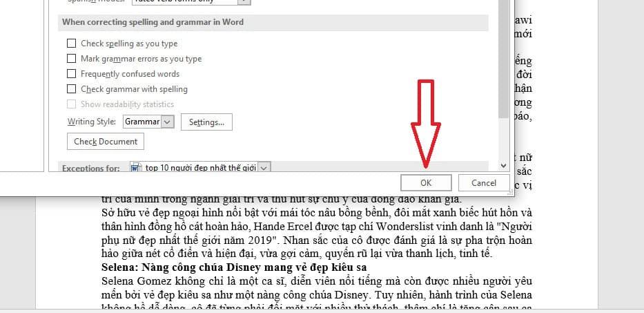 Cách tắt gạch đỏ trong word phiên bản 2007 và 2010