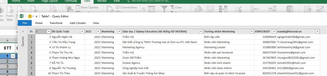 Cách lọc dữ liệu trong Excel với Power Query