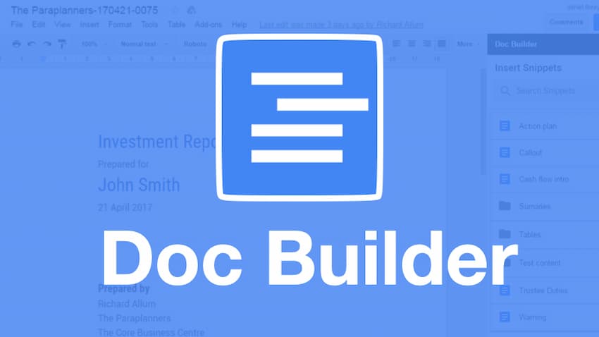 Tiện ích mở rộng trên Google Docs - Doc Builder