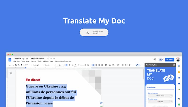 Dịch tài liệu dễ dàng với Translate My Doc