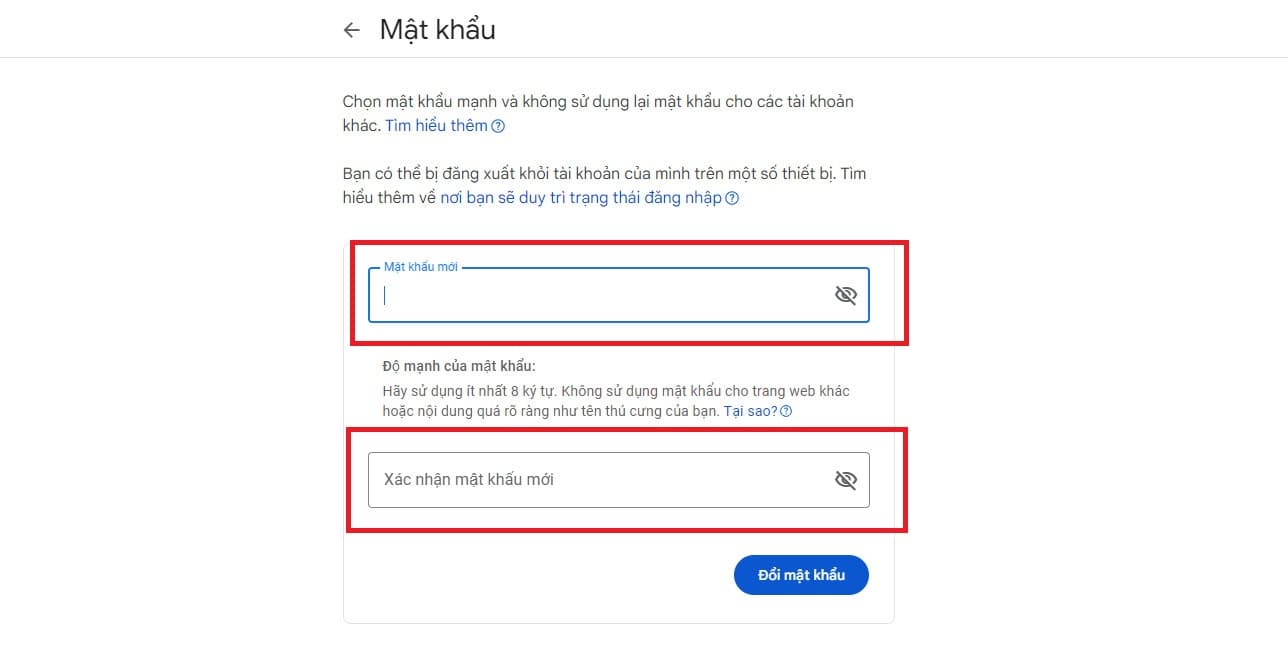 Cách đổi mật khẩu Gmail đơn giản trên máy tính