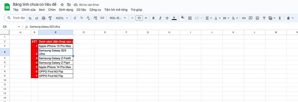 Cách xuống dòng trong Excel của Google Sheets
