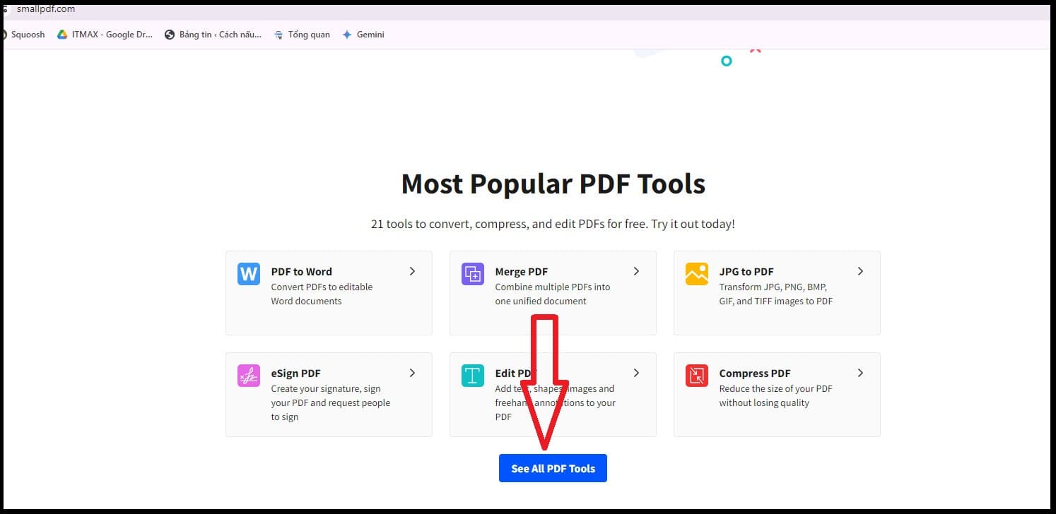 Nhấp vào "See All Smallpdf Tools"