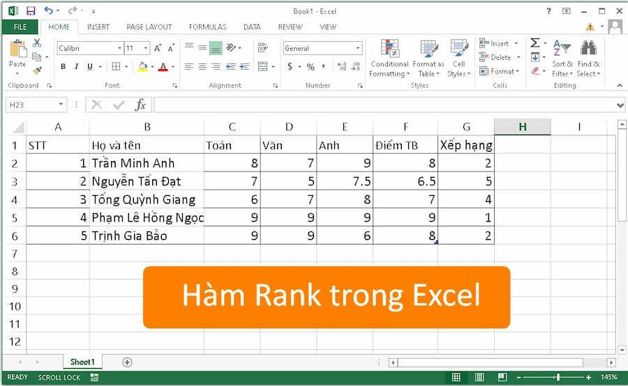 Một số lưu ý cần biết khi sử dụng hàm RANK trong Excel