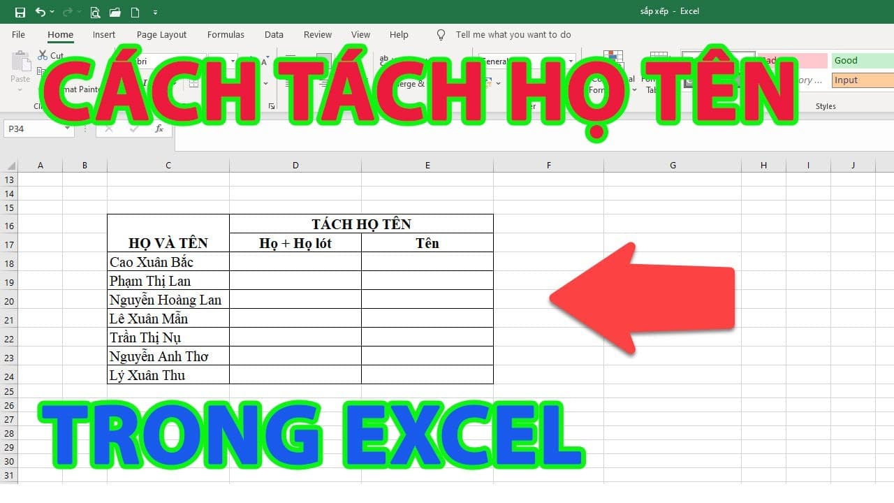 Hàm tách tên trong Excel là gì?