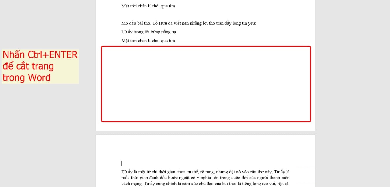 Tại sao cần phải cắt trang trong Word?