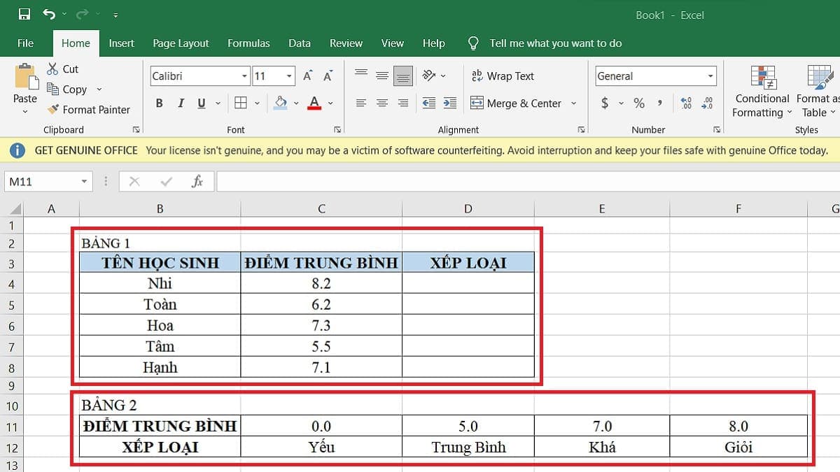 Cú pháp của hàm HLOOKUP