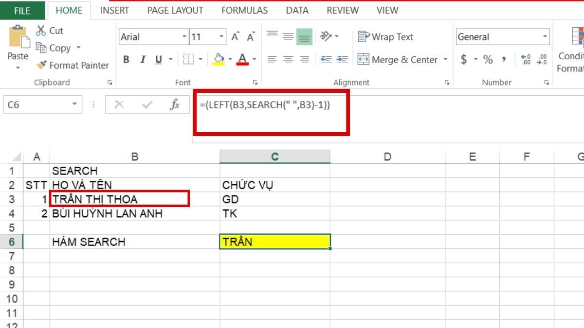 Sử dụng chức năng "Text to Columns"