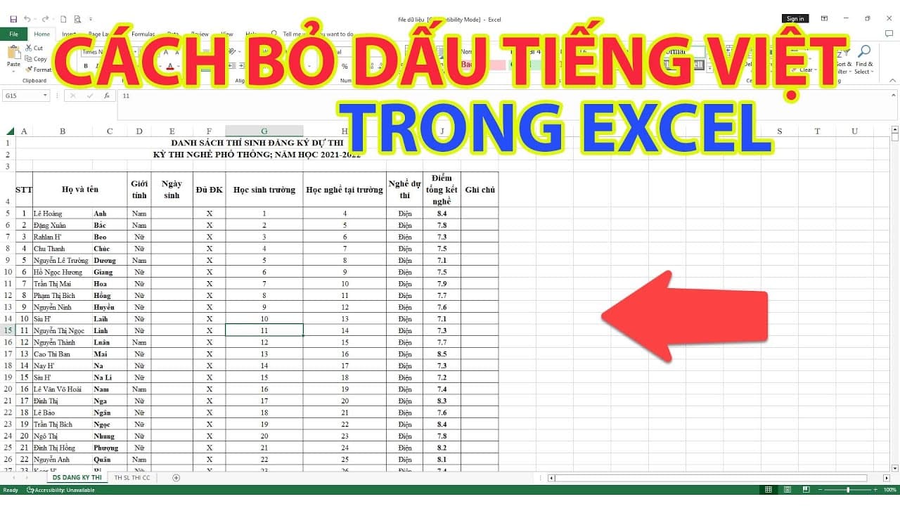 Hướng dẫn chi tiết các cách bỏ dấu trong Excel đơn giản