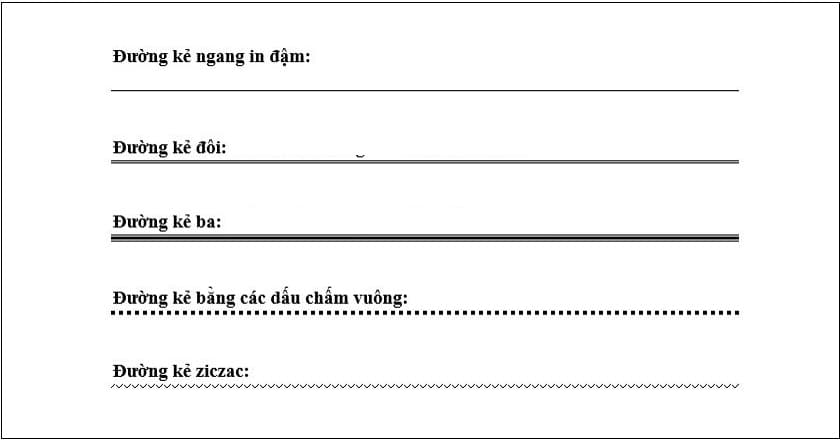 Các cách kẻ đường thẳng trong Word