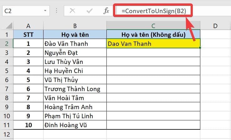 Một số lưu ý khi bỏ dấu trong Excel