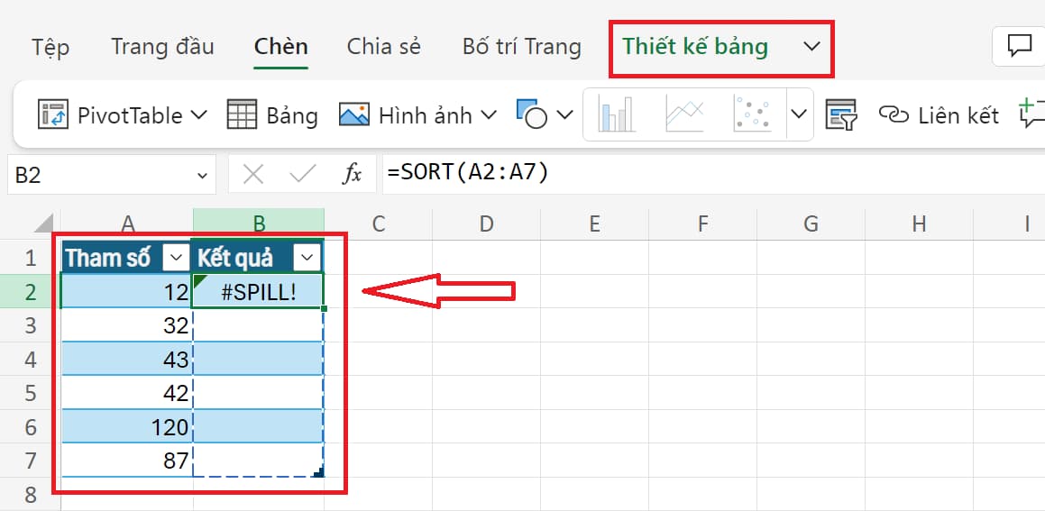 Cách khắc phục lỗi #SPILL! trong Excel